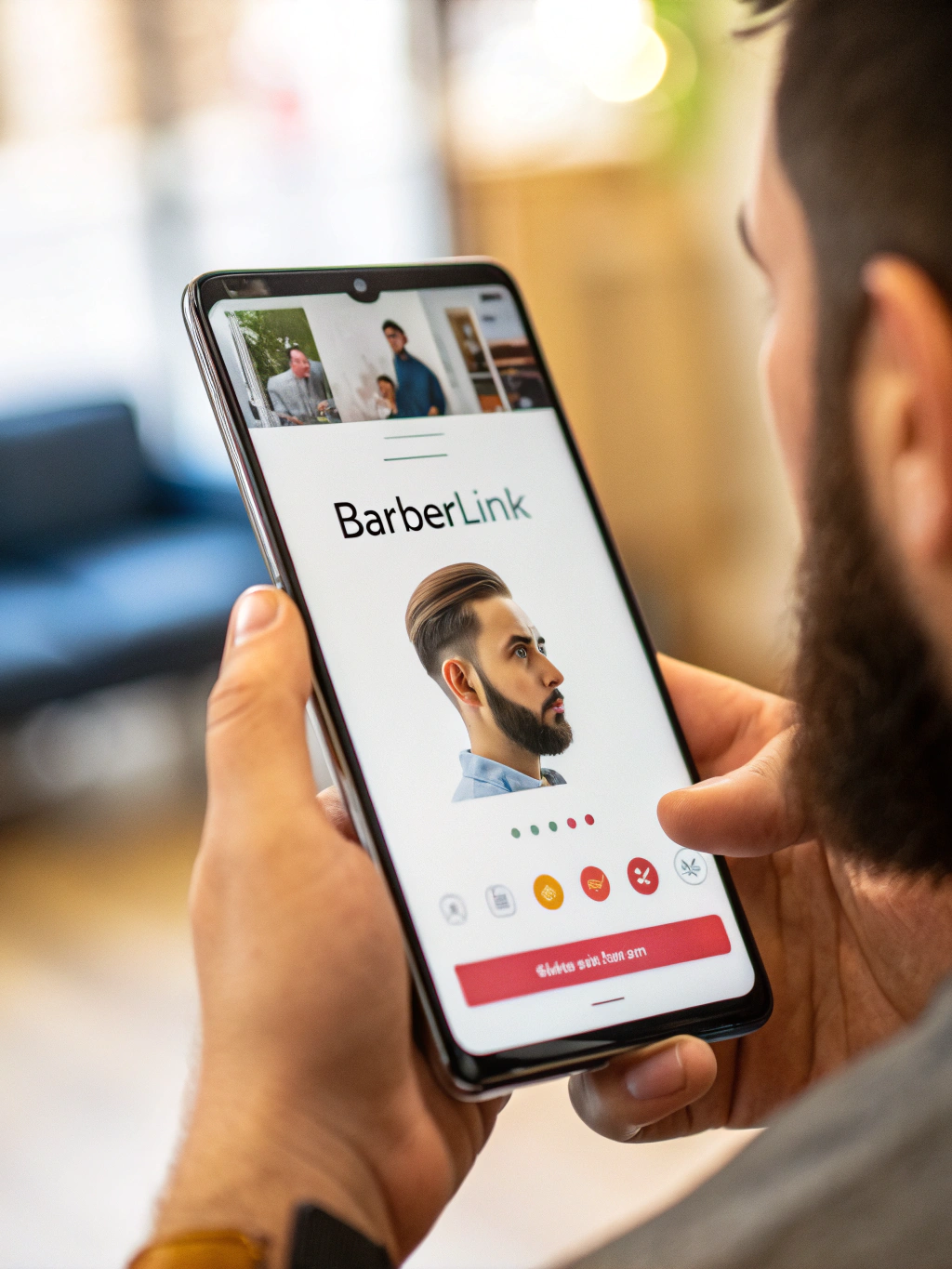 Mobile booking interface for Harry's Barbershop