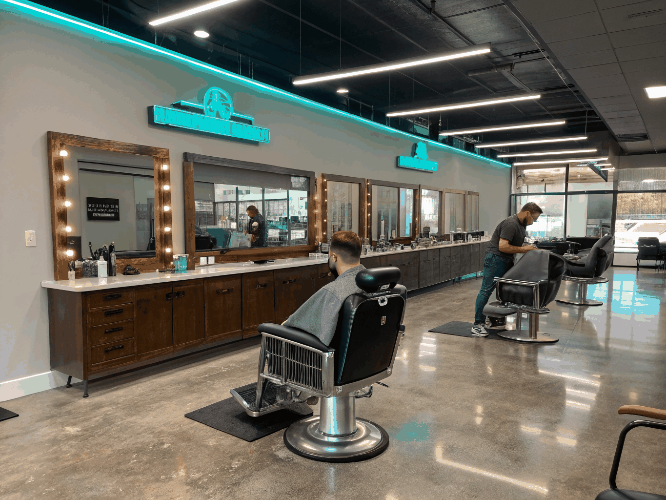 Inside view of Harry's Barbershop