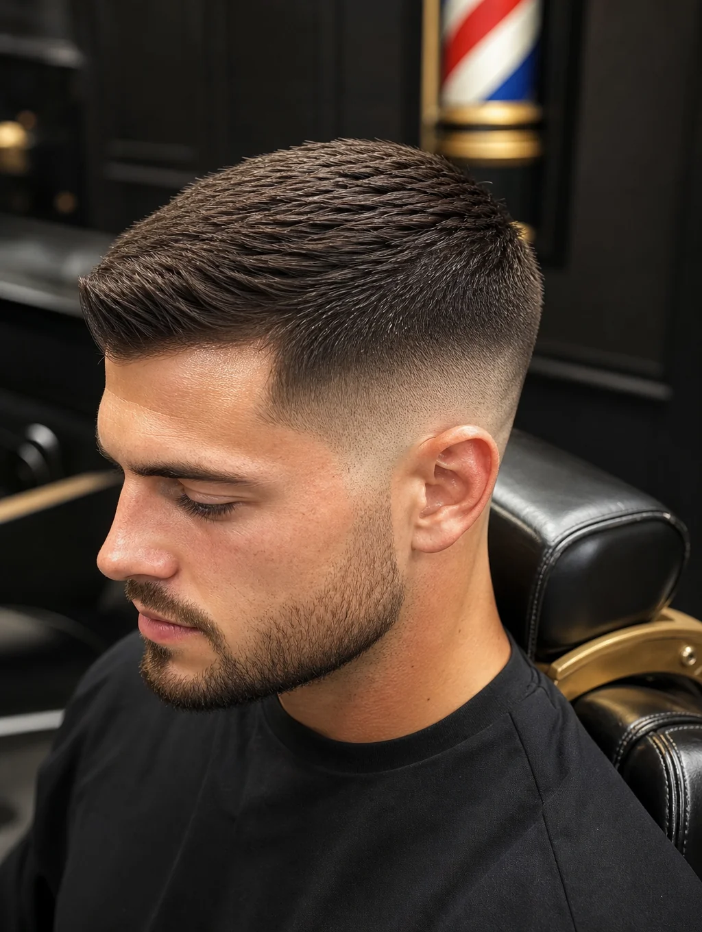 Close up of a sharp skin fade haircut